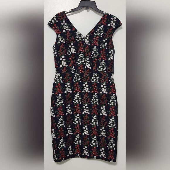 NWT Brooks Brothers Sheath Dress Floral Bellow Knee Sleeveless Embroidered sz 6 - Picture 3 of 4